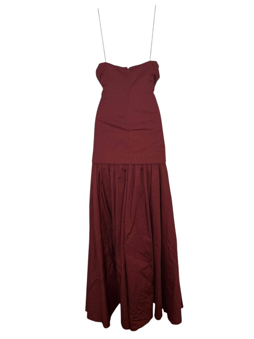 Kourt Burgundy Drop Waist Maxi Dress NWT Large Cotton Sleeveless - Picture 3 of 7